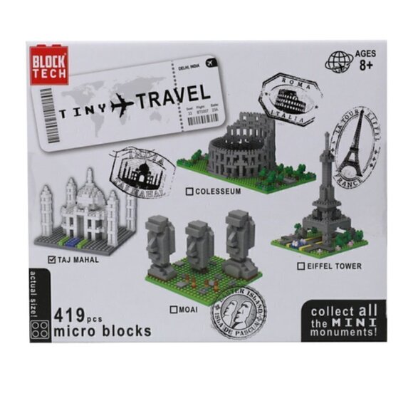 Block Tech Tiny Travel Mini Building Block Set Taj Mahal India NWT Decor Love - Picture 4 of 4